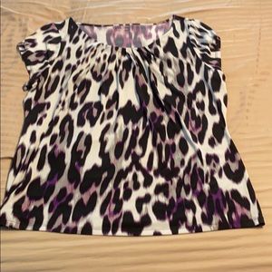 Worthington Size 1X Purple Leopard Blouse